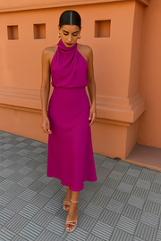 Selina - Elegantes ärmelloses Kleid – Lila