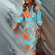 Emily - Elegantes und Schickes Kleid mit Streifen – Blau