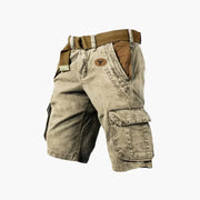 Jeroox | Kurze Herrenhose mit Cargo-Taschen – Khaki