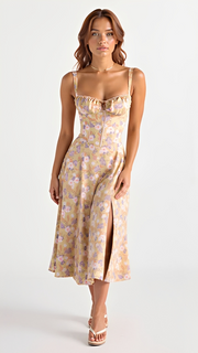 Kiana - Elegantes Midikleid mit Schlitz – Lila