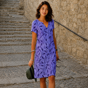 Josette - Freizeit-Midikleid mit V-Ausschnitt – Lila