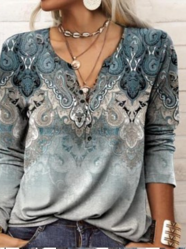 Retro Aztekenmuster Langarm Pullover