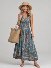 Marisela | Ärmelloses Midikleid mit Paisley-Print – Mehrfarbig