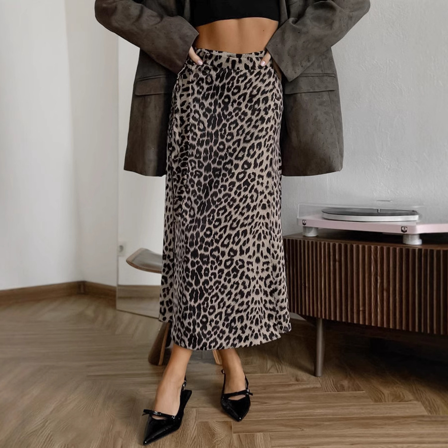 Emmeline - Rock mit Leopardenmuster und hoher Taille