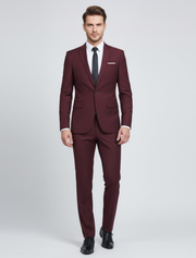 Andreas | Herren Frühlings Zweiteiliges Anzug Set – Bordeauxro