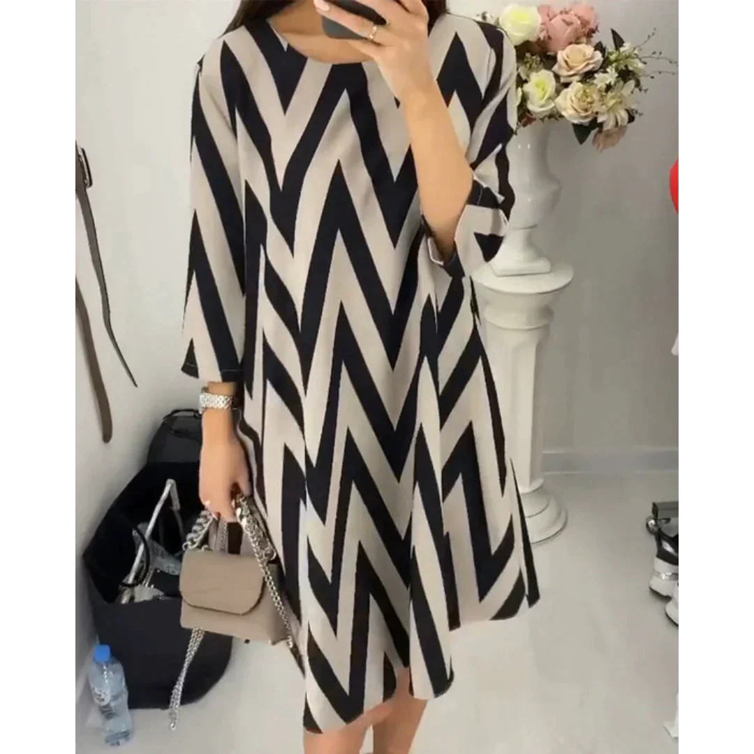 Thalia - Lockeres Zickzack-Kleid