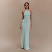 Jianna - Elegantes Neckholder-Maxikleid – Grün