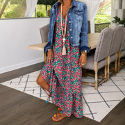 Shalisha - Elegantes Boho-Kleid mit V-Ausschnitt – Rosa