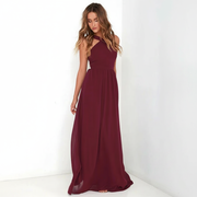 Suzanne - Elegantes Maxikleid mit überkreuztem Ausschnitt – Dunkelrot