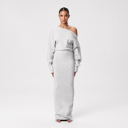 Tahlia - Stilvolles Maxikleid mit einseitigem Träger – Grau