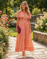 Sommerfeld | Sommerkleid mit fließender Silhouette – Orange