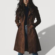 Senna – Wildleder-Trenchcoat – Braun