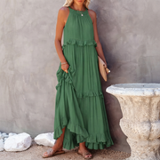 Vessa - Schickes Stufen-Maxikleid – Grün