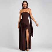 Zadie - Elegantes Tube-Top-Kleid – Braun