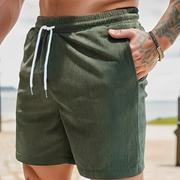 Marcello - Kurze, leichte Sommerhose für Herren – Dunkelgrün