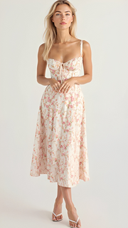 Kiana - Elegantes Midikleid mit Schlitz – Rosa