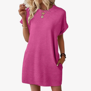 Emilia | Modernes Minimalistisches Sommerkleid – Rosarot