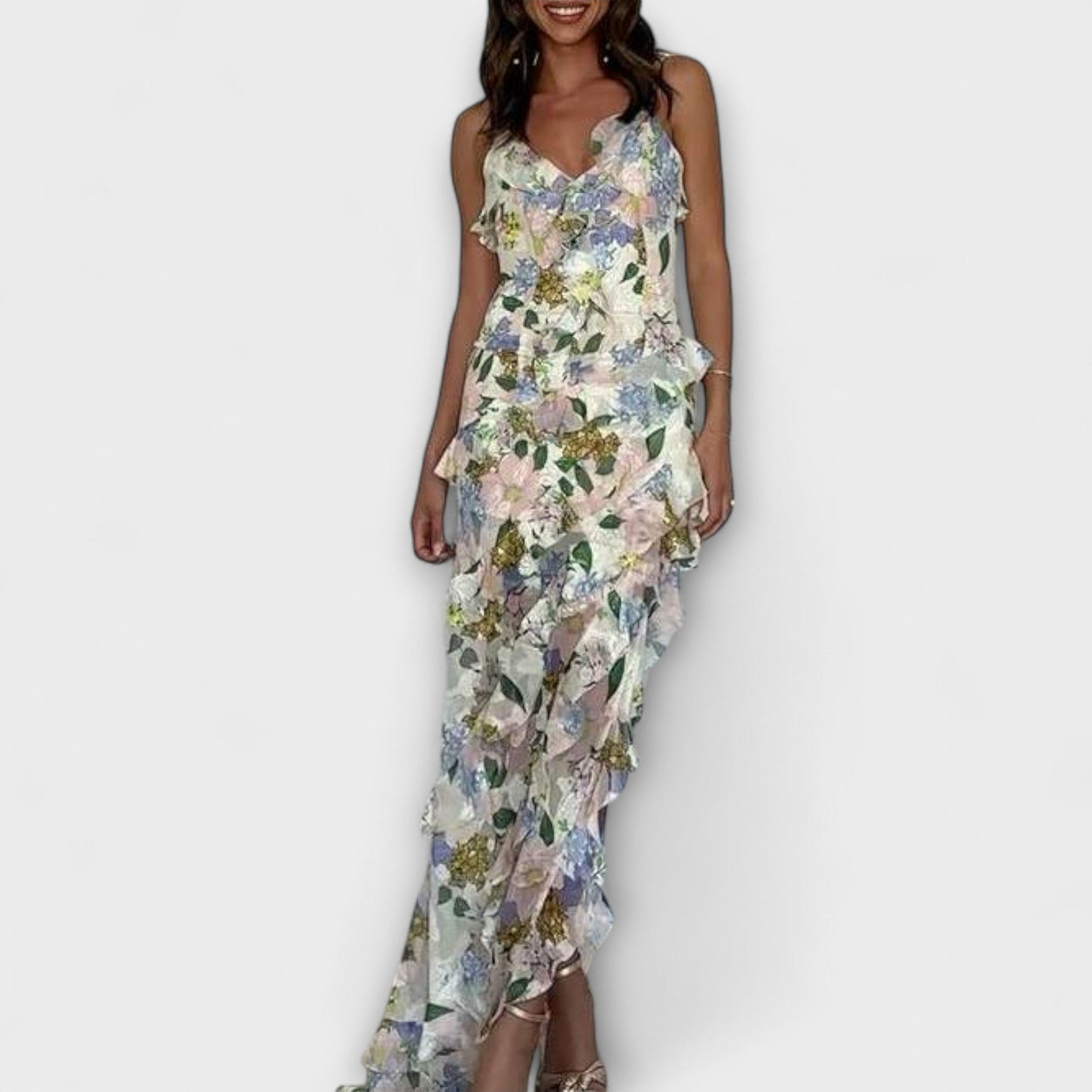 Indie - Rüschendress mit Trägerdruck