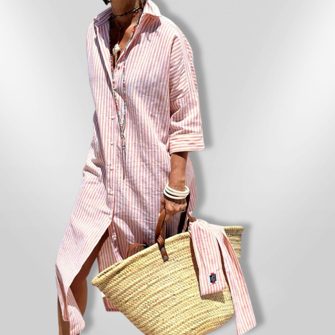 Selina | Modisches gestreiftes Hemdkleid für Frauen