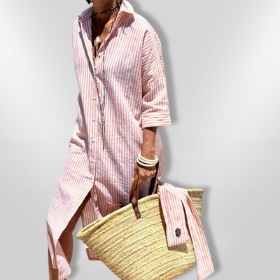 Selina | Modisches gestreiftes Hemdkleid für Frauen