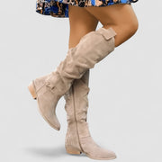 Mirellora - Westernstiefel in Komfortweite – Beige