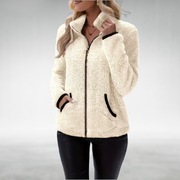 Zafrielle - Softtouch-Jacke mit durchgehendem Reißverschluss – Beige