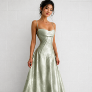 Sandra - Elegantes Figurbetontes Maxikleid – Grün