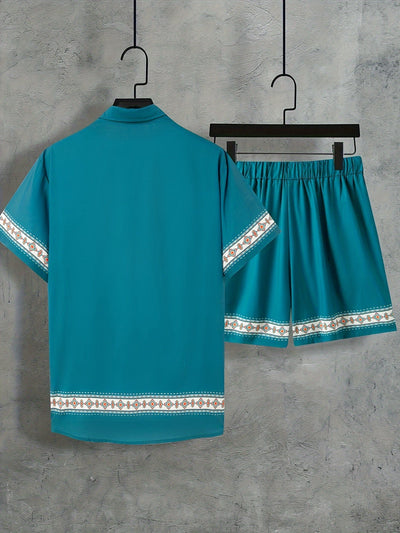 Boho Sommer Set Herren Zweiteilig Shirt und Shorts entspannt - Malik