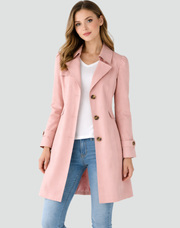 Ameliea - taillierter Trenchcoat – Rosa