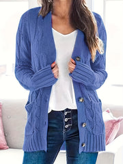 Seravelle - Weiche Strickweste – Denimblau