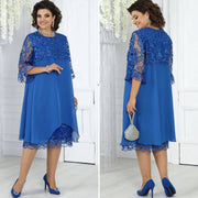 Paula | Lässiges Damen Midikleid elegant – Blau
