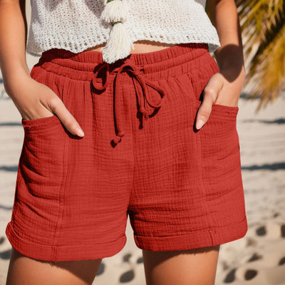 Shorts mit Bindeband | Weiche Musselinstruktur | Sommerlich-leger