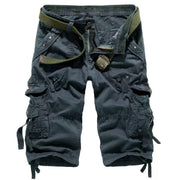 Herren unifarbene Cargo-Shorts mit mehreren Taschen – Marineblau