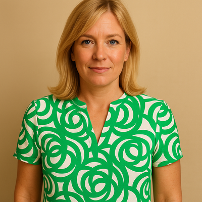 Monique | Print jurk mit V-Ausschnitt