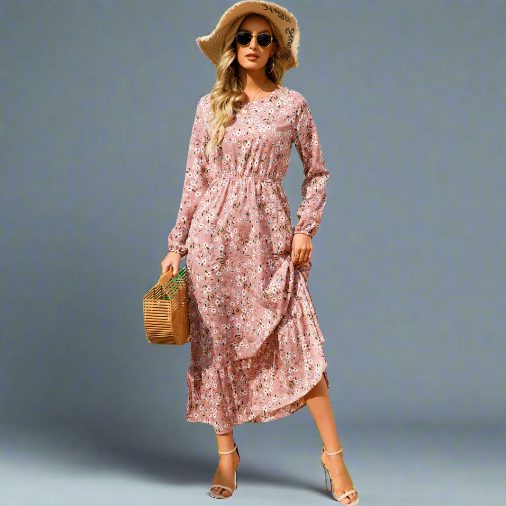 Gottliebe | Elegantes Boho-Maxikleid aus Chiffon