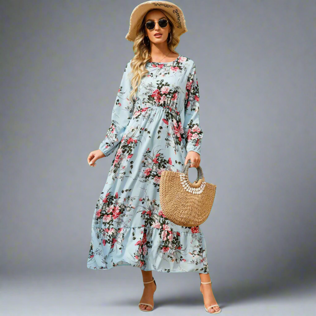 Gottliebe | Elegantes Boho-Maxikleid aus Chiffon