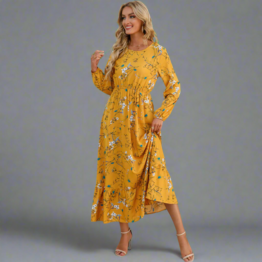 Gottliebe | Elegantes Boho-Maxikleid aus Chiffon