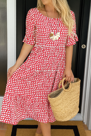 Xylavie - luftiges Midikleid – Rot