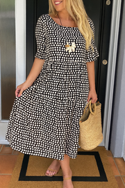 Xylavie - luftiges Midikleid – Schwarz