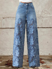 Laura | Damen-Jeans modern & stylisch Patchwork – Blau