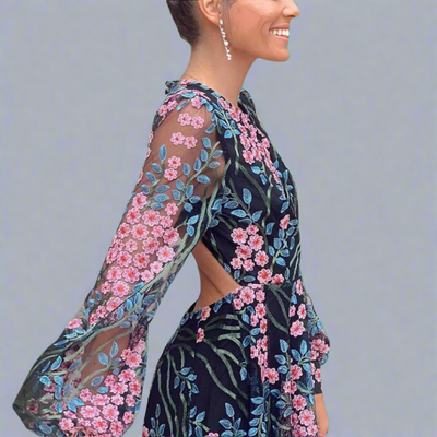 Marlies | Rückenfreies Maxikleid aus Premiumstoff