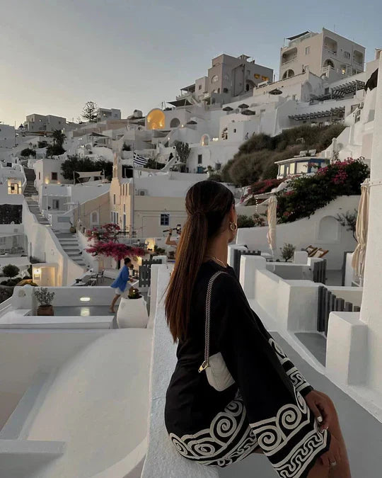 A-Linien Kleid mit Stickerei | Weite Ärmel | Elegant und Modern