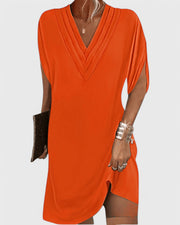Sophie | Raffiniertes Kleid mit schmeichelhaftem Schnitt – Orange