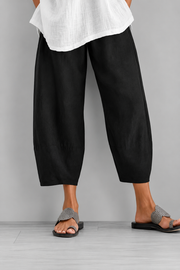 Eulorine - weite Hose mit weicher Haptik – Schwarz