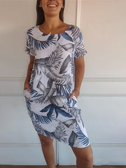 Helena | Feminin geschnittenes Kleid mit Rundhals – Weiß