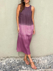 Angela™ | Elegantes Kleid mit Naturmuster – Violett