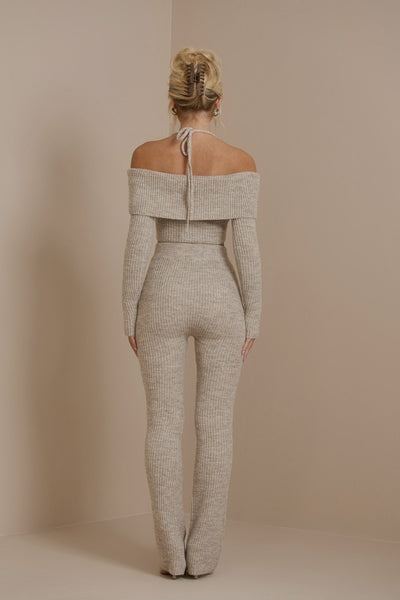 Schulterfreies Strick-Set | Feminine Eleganz & Komfort | Figurbetonter Schnitt