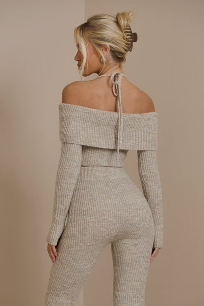 Schulterfreies Strick-Set | Feminine Eleganz & Komfort | Figurbetonter Schnitt