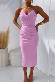 Sanne™ - Flatternd Drapierte Kleid – Leuchtendes Pink