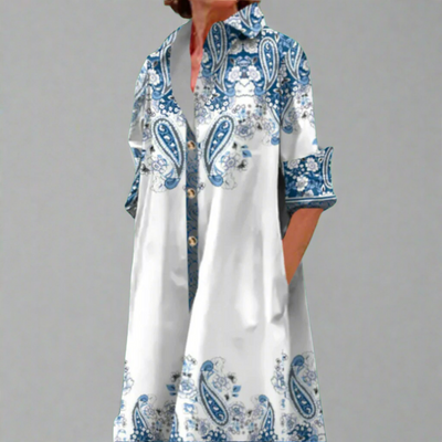 Ulricke | Handgefertigtes Premium-Kleid mit geometrischem Muster